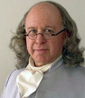 Benjamin Franklin plays the part in his visit to Academy