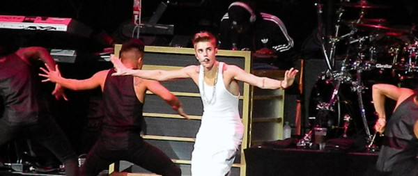 Jingle Ball headliner Justin Bieber entertains thousands of screaming fans. 