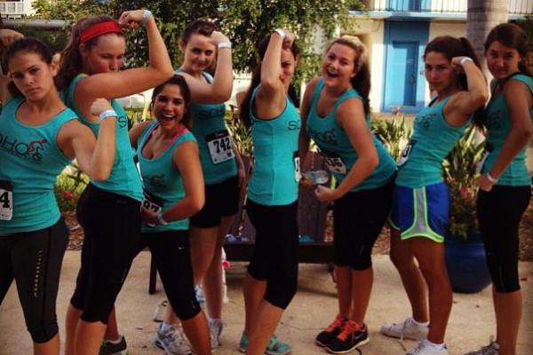 Academy girls show off their power and determination in the annual Beach Beast Run