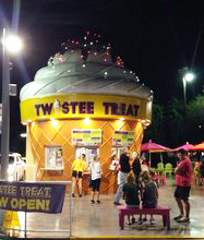 The unique set up of Twistee Treat consist of a cone shaped building. 