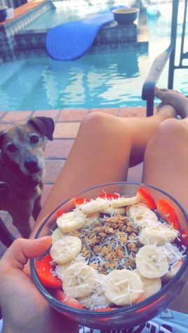Senior Sydney Schaefer enjoys her homemade Acai Bowl on a relaxing day!