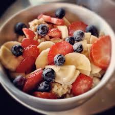 Any fruit and oatmeal of your choice to spark up your mood for an early Monday morning.