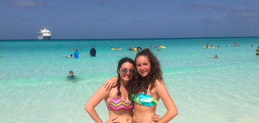The Swenson sisters (Caroline Swenson and Gretchen Swenson) explore the beautiful beaches of  Coco Cay Bahamas.