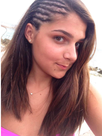 Remi Storch pictured with her high fashion cornrow braids in Curacao, Mexico.