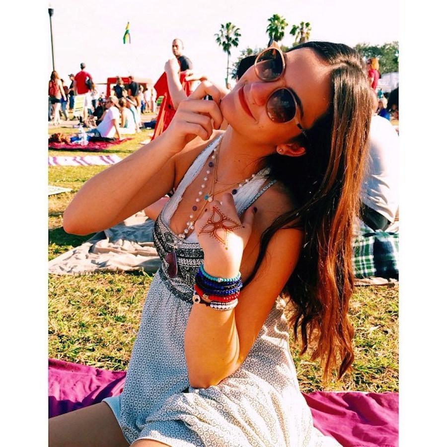 credit: Jess Fingar. Sophomore Jess Fingar poses stylishly at Big Guava Music Festival 