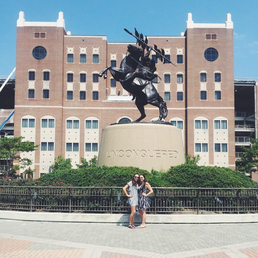 Caroline Swenson (senior) and Gretchen Swenson (sophomore) visited Florida State University over the summer. While they both said it was very hot when touring, they agreed the campus was beautiful!