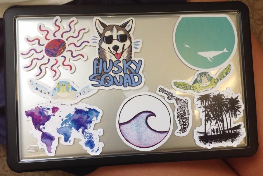 The Stickers overlapping give the laptop an effortless look -11th grader Zoe Cuva