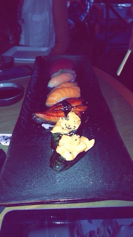 Im a pescatarian, so sushi is my favorite form of seafood, because its healthy choice and it doesnt taste like fishy: it has flavor to it.
Credit: Isabella Alfonso 