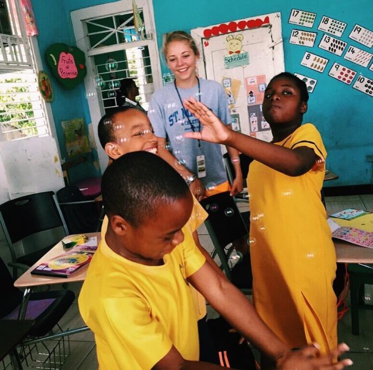 Junior Hope Rossi, while spending a week of her summer in Jamaica, ate chicken, black beans, and rice for every meal. Photo Credit: Audrey Dunn