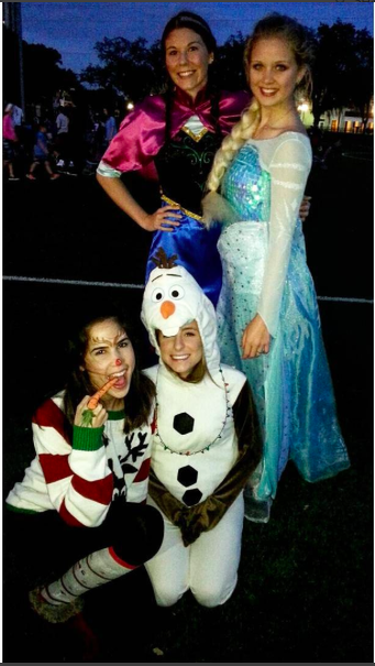 
Seniors dressed up as the main characters from Frozen make the movie come to life for the little kids.