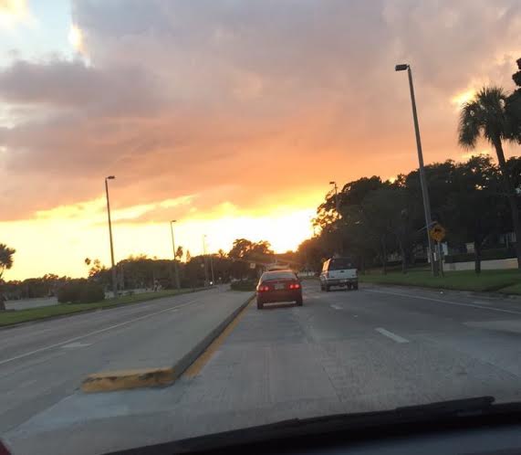 
Car rides are a great time to watch the sun set!