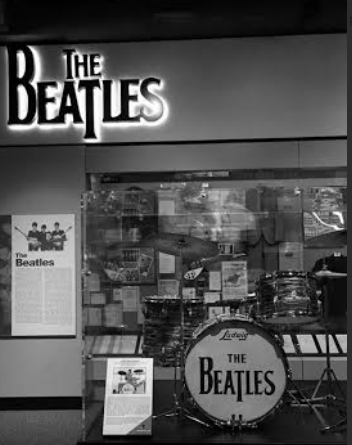 Taken at the Rock N Roll Hall of Fame in Cleveland, this picture shows one of the bands actual drumsets.