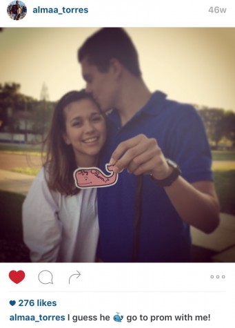 Alma Torres with her boyfriend of a year attending the Academy Prom. They