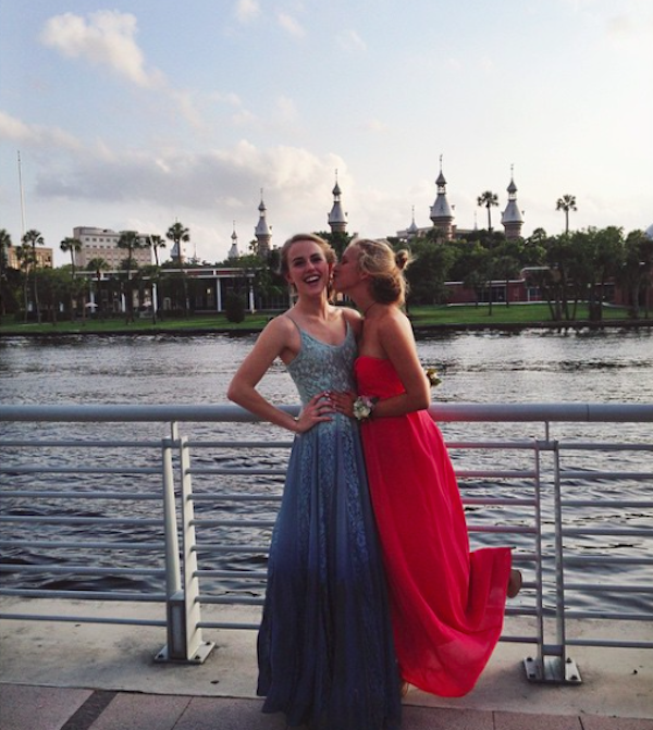 
Grace Toups and Audrey Cooper posing as each others dates after making the decision to go stag to prom
