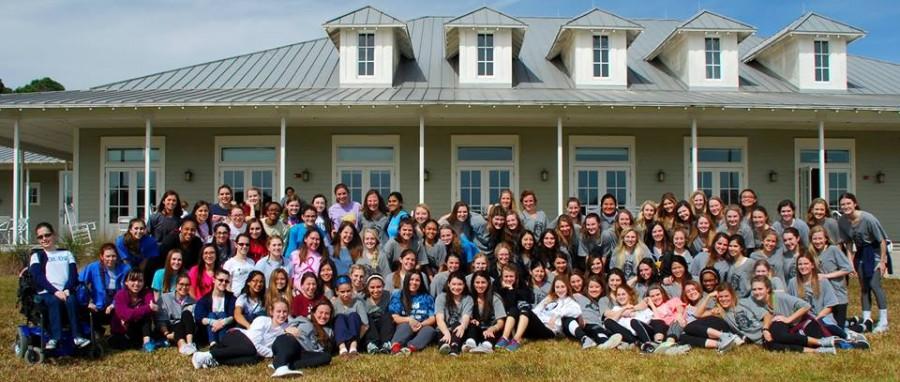 The Class of 2016 at their last senior retreat. Over the past four years, these sisters have made many memories that they will remember for the rest of your life. 