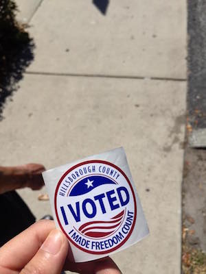 AHN Senior Pia Roca was excited when she voted for the first time in this years Florida Primary elections!