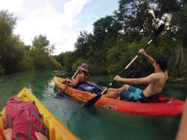 
Here is student Lindsay Boos with some friends canoeing down Weeki Wachee river. 