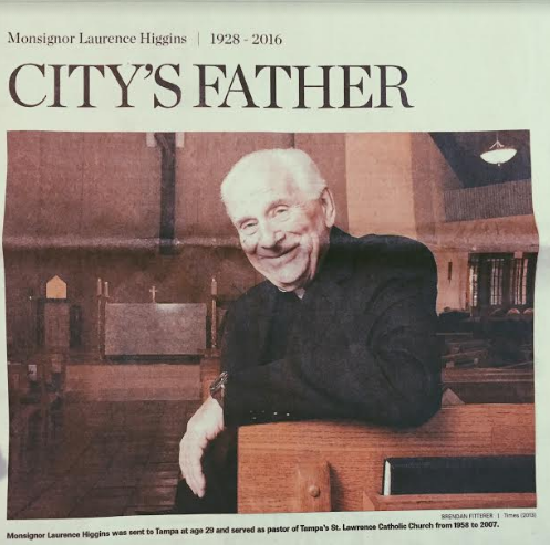 Junior Maddy Ruppel remembers, my fondest memory of him was seeing him talk to people from his parish, with a smile always on his face. I know the Tampa Bay community is going to miss him for all the love and support he contributed over the last 50 years.