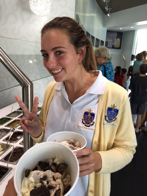Kayla Eckermann (11) asserts, “I went to Yogurtology on Friday because it is a good way to support my sisters and also get a yummy treat after a long week.”