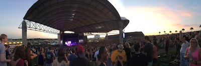 Fans fill up the MidFlorida Credit Union Amphitheater during the golden hour for the Panic! at the Disco concert.