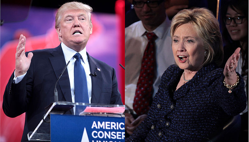 Clinton and Trump go head to head, working to prove they are the best candidate to be president. Photo Credit: Wikimedia Commons/Krassotkin/Gage Skidmore