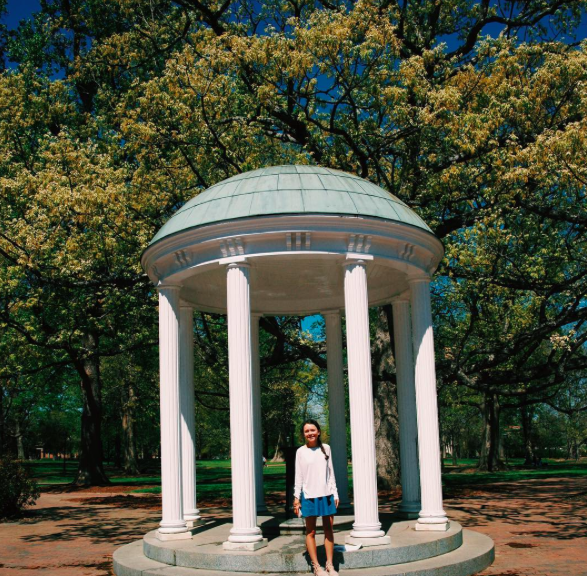 Senior, Victoria Baldor, snaps a picture while on a college tour at University of North Carolina at Chapel Hill, as seen on her Instagram.