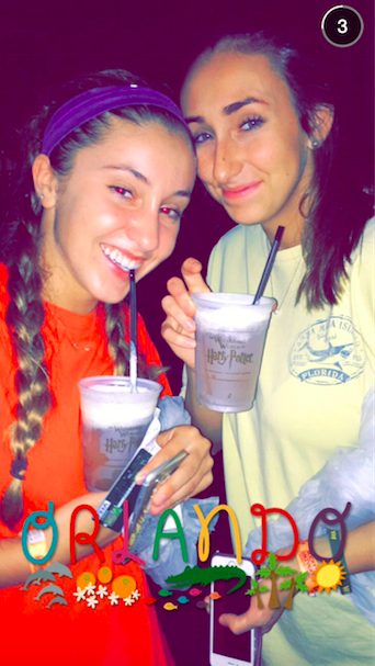 AHN seniors, Allie Weachter and Olivia Porcaro, sip on butterbeer at Universal right after riding the Harry Potter ride at last year’s Halloween Horror Nights!