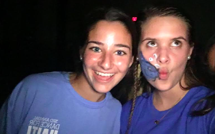 Sophomore Delaney Lambert enjoys rave hour with a friend from a different school and admires at how cool it is that teens from different high schools come together to help the less fortunate in St. Suzanne, Haiti.