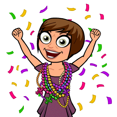 Credit: Megan Dubee/ Bitmoji (used with permission)
Just like her Bitmoji, Dubee is ready for Mardi Gras!