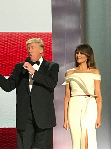 President Donald Trump and First Lady Melania at their inauguration dinner.