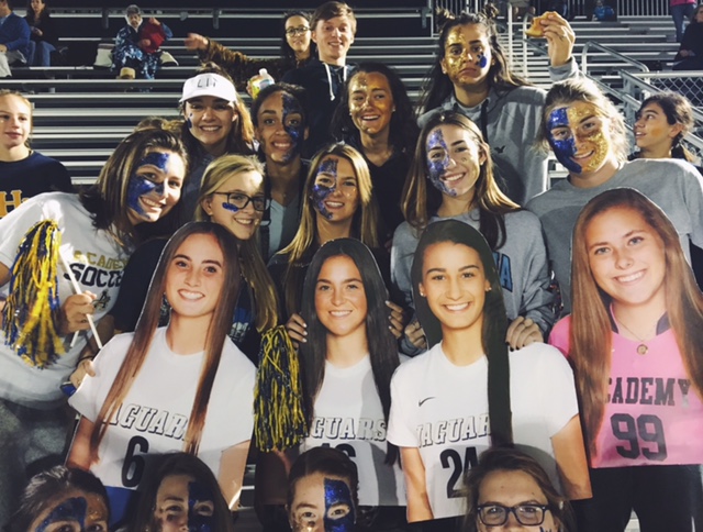 Members of the Senior class made posters to show their support for their Senior sisters on the field. 