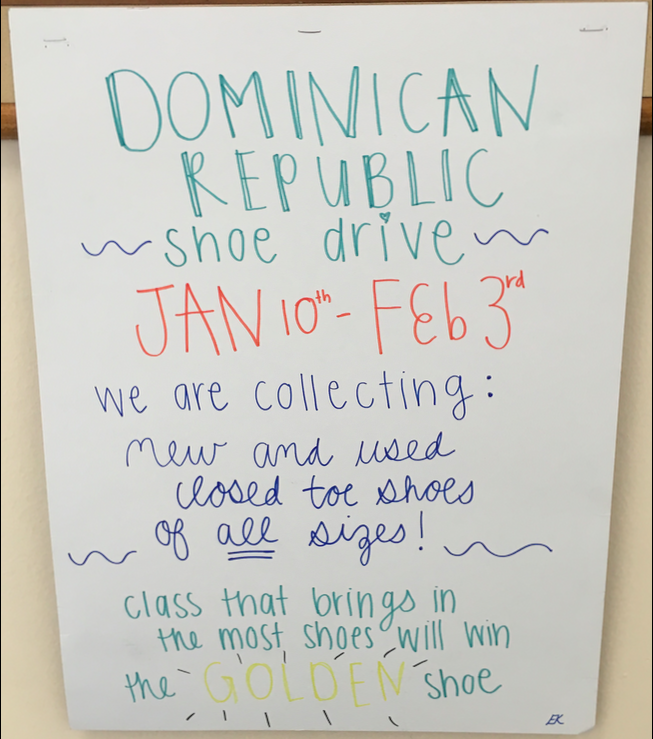 As mini course week approaches, the Dominican Republic missionaries prepare for their trip by collecting shoes. Photo Credit: Samantha Cano