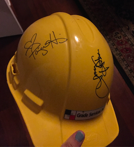 Senior Vanessa Alvarez was given a hardhat during her father's work on Extreme Home Makeover where she received a couple autographs from the cast. Photo Credits: Vanessa Alvarez/AchonaOnline