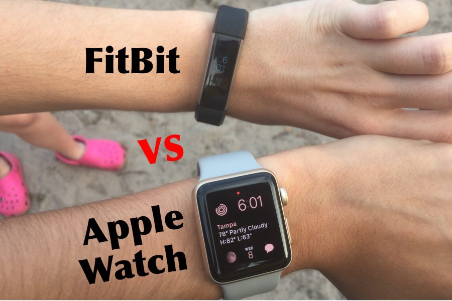 Senior Shannon Flaharty says, Ive tried both and I prefer my Apple Watch because I dont workout enough to only have the FitBit, but I do love them both for different reasons.
Credit: Audrey Anello/Achona Online 