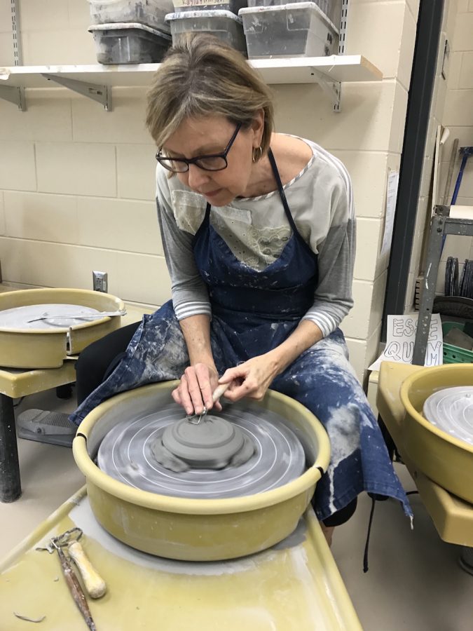 West teaches ceramics along with many art classes such as drawing, 2D art, painting, and charcoal. Photo Credit: Alexis Alvarez/ Achona Online