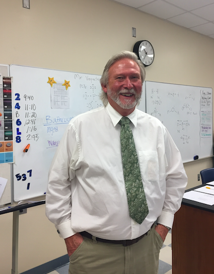 Credit: Sophia Mastro/ Achona Online. Chemistry substitute Steve Vopatek says, "I am enjoying the Florida weather and the beautiful atmosphere of the Academy." 