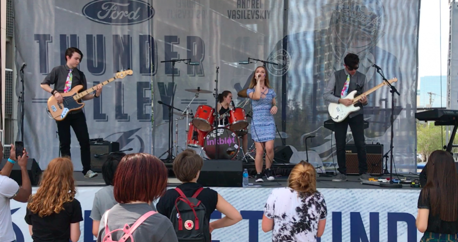 Inkblot got to perform at the Lightning game pre-show outside of Amalie Arena. 
photo credit: Darcy Dwyer (used with permission) 