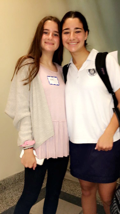 Sophomore Delaney Lambert says, "It was very cool to have my younger sister (Kate), follow me throughout my schedule and show them what Academy is like.”