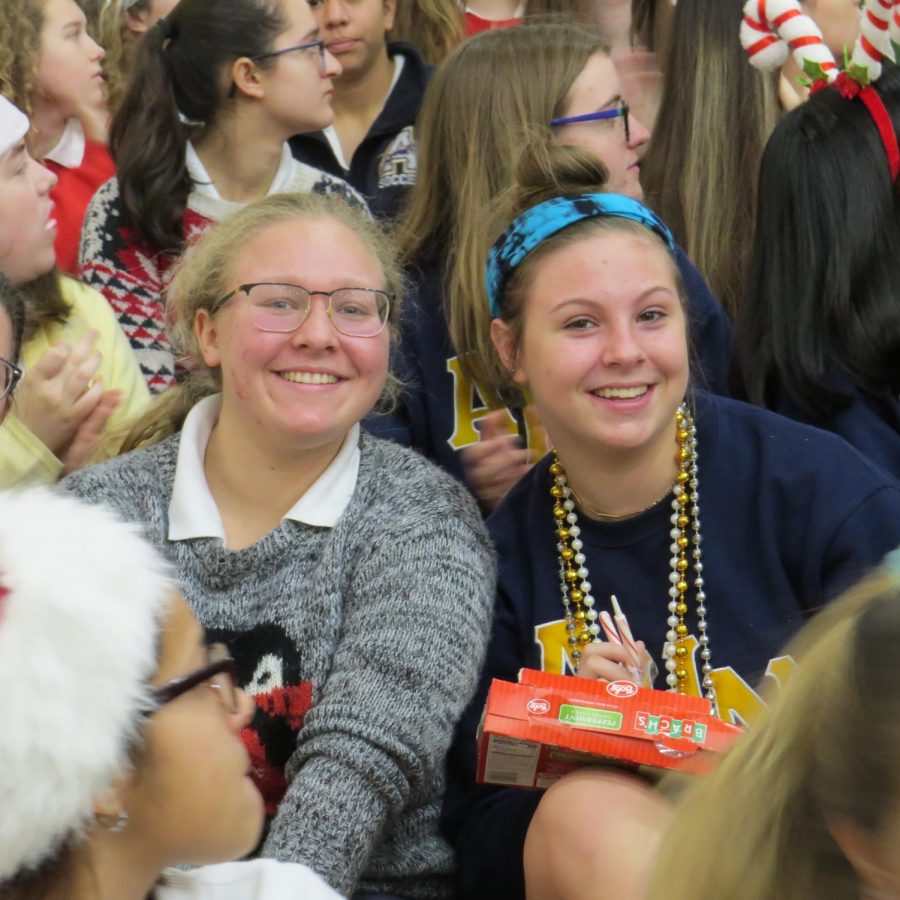 Students wore their ugly christmas sweaters on Monday for the convocation. 
Photo Credit: Sam Garateix/AchonaOnline