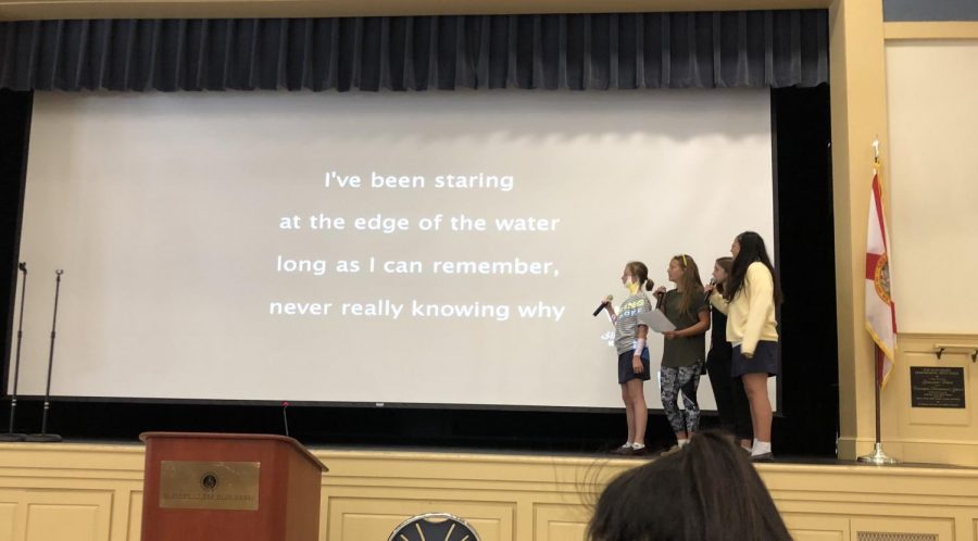 Sophomores performed karaoke to a Disney song from he movie Moana (Photo Credit: Caitlin Weaver/ Achona Online).