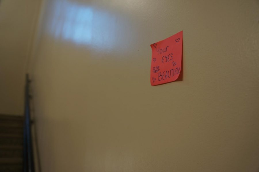 “I thought it [the sticky note she saw] was a good pick-me-up if you are having a hard day,” said Emily Porter (‘22) who also does not know who is behind the impactful sticky notes. 