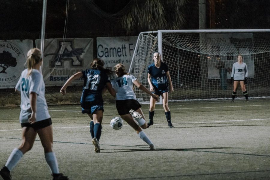 During this game, varsity soccer played against Sunlake High School.