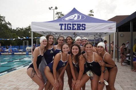 This was the first time Ive ever competed in a meet. I honestly was so nervous, but Im happy with the way I swam. I also enjoyed bonding with my teammates, says Sadie Campbell (22). 