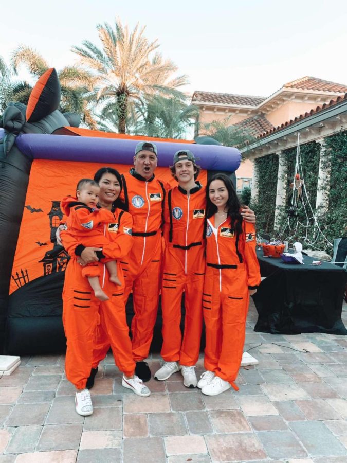 Sophomore Ava Morales and her family’s (far right) unique take on Halloween this year. They dressed as astronauts.  