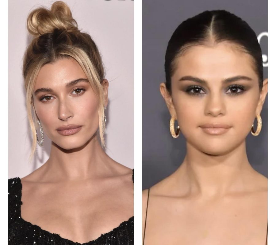 Both Hailey Bieber (left) and Selena Gomez (right) have faced scrutiny as women in the public eye. 