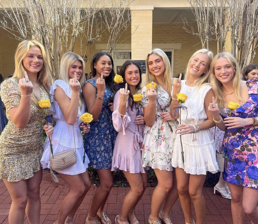 Group of Juniors showing off their new rings that officially make them sisters.
Photo Credits: Maleah Fraga (used with permission)