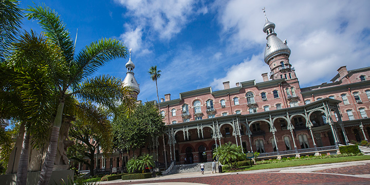 The campus of The University of Tampa, one of the main Tampa colleges struggling with student living.
