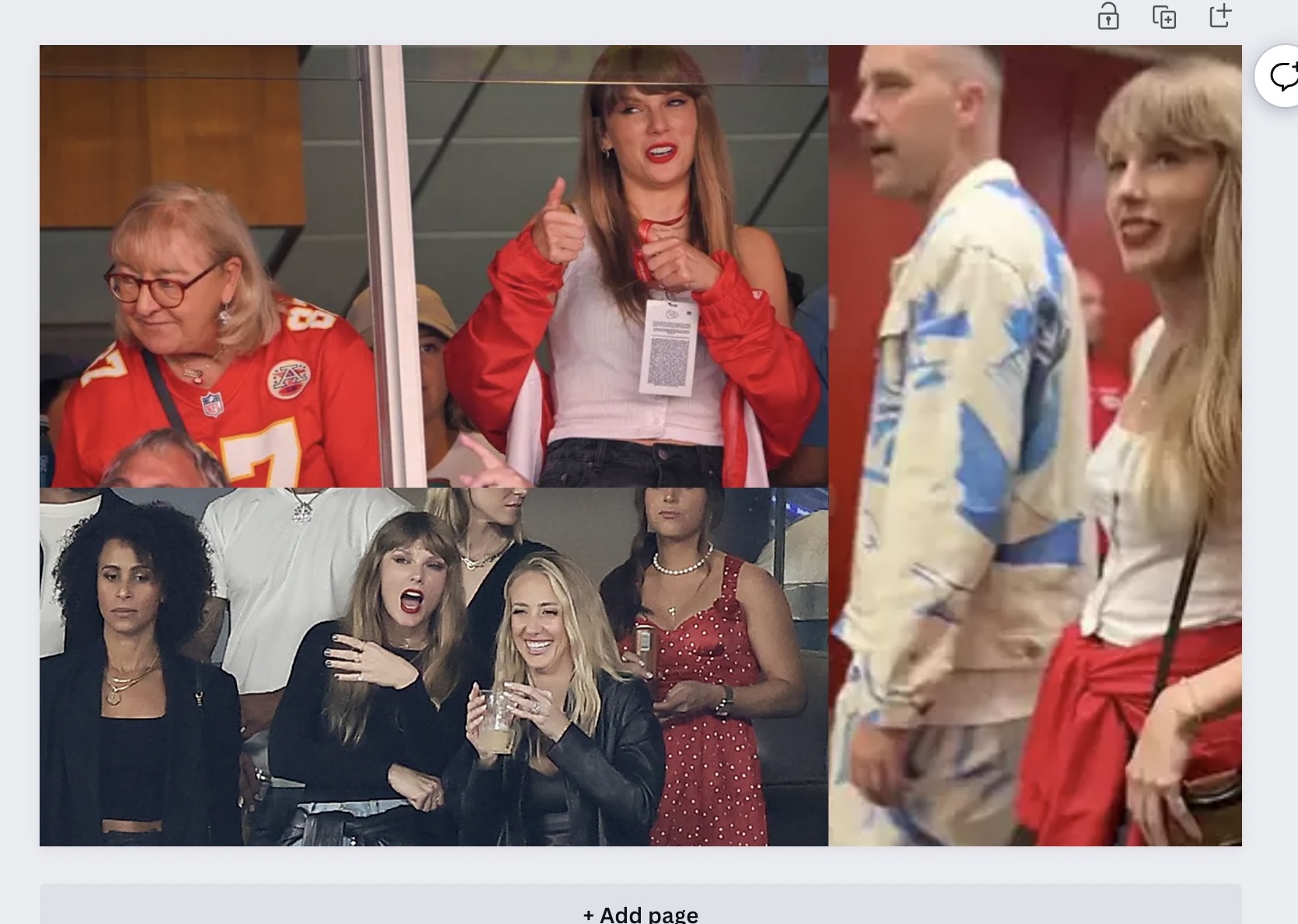 Taylor Swift first attended the Chief’s game against the Bears with Kelce’s mom, the next week she came from New York and brought celebrity friends Blake Lively, Ryan Reynolds, Sophie Turner, and Sabrina Carpenter