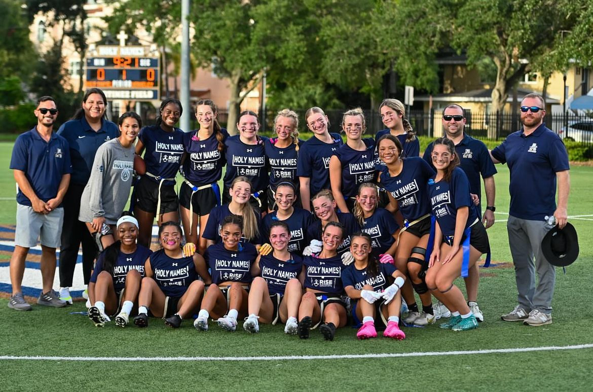 The AHN flag football team made an impressive debut in their inaugural season opener against Berkeley Prep, with a narrow 6-7 loss. The game marked a historic moment for AHN athletics, as the community rallied around this new addition to the sports program.