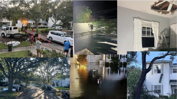 During and after affects of Hurricane Milton in Tampa